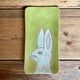 Fat, serveringsfat, lys grønn hare, ca 20*10 cm