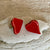 Hjerte øredobber, rød, 18 mm