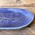 Oval fat, saphire blå, bringebærblad, 27 * 17 cm