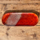 Fat oval, oransje med jutemønster, 23 * 8,5 cm