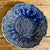 Skål blå med duk mønster, 17 cm