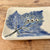 Såpeskål, blå blad, 11*8,5 cm