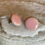 Runde øredobber, rosa glans, 15 mm