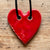 Halskjede rød hjerte, 45 mm
