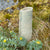 Vase lyseblå stein, høyde 22 cm