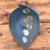 Såpeskål indigo blå blad, 16*11 cm