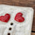 Såpeskål hvit effekt, røde hjerter, 12*9 cm