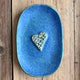 Såpeskål Lagune blå hjerte, ca 14*10 cm