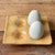 Brett til 4 egg, gul 11*13 cm