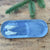 Fat oval, lyseblå, vinger, 23 * 8,5 cm