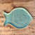 Fiskefat turkis med blondemønster, 21*15 cm
