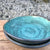 Skål turkis stein med svart effekt utenfor, 18*4,5 cm