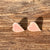 Øreringer Geometric små, hjerte, rosa, glans, 1 cm